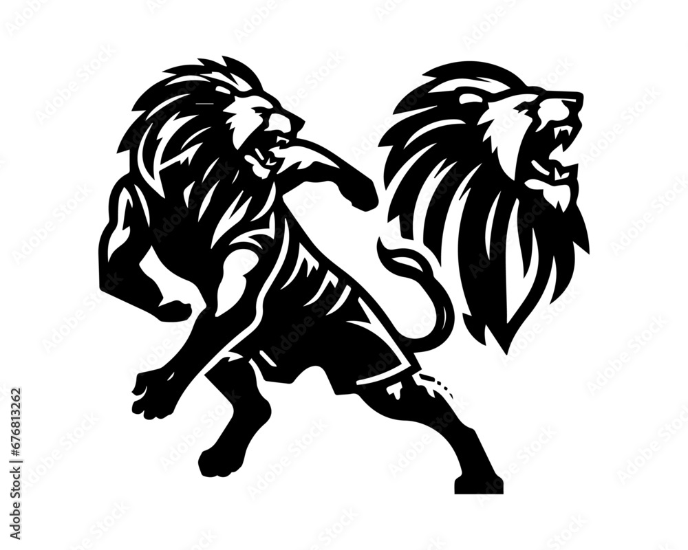 	abstract, animal, defense, design, emblem, head, heraldic, king, lion, lion head, lion logo, logo, logotype, mascot, power, pride, silhouette, strenght, style, tattoo, wild animals, beast, club, cre 