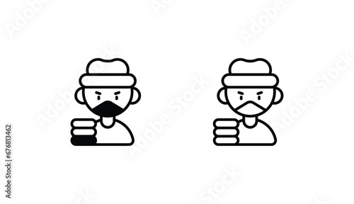 bandit icon design with white background stock illustration