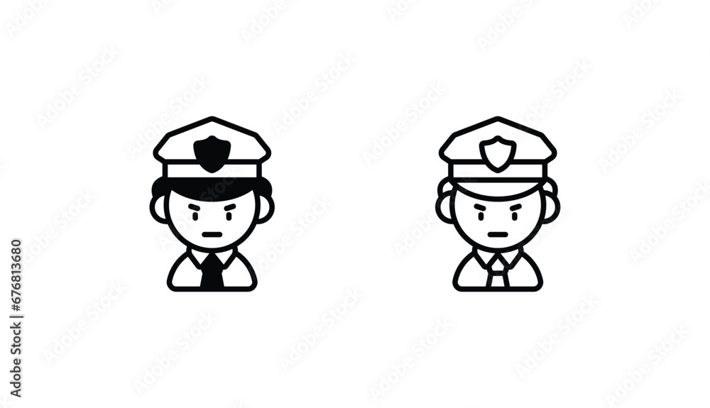 Policeman icon design with white background stock illustration