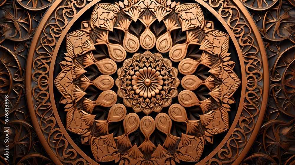 this wall art is very ornate and looks like it's carved