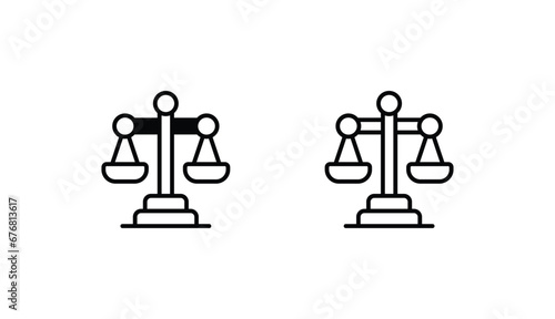 balance scale icon design with white background stock illustration