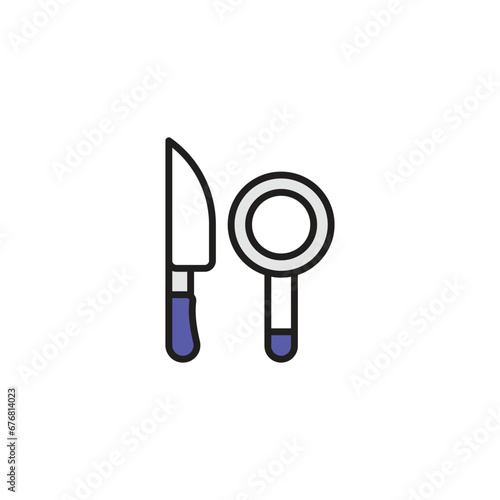 Evidence icon design with white background stock illustration