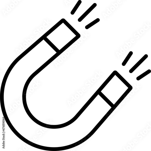 Magnet attraction icon design in linear style.