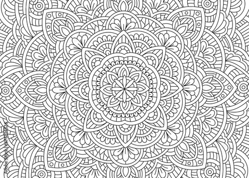 Simple mandala easy coloring book not to detailed photo