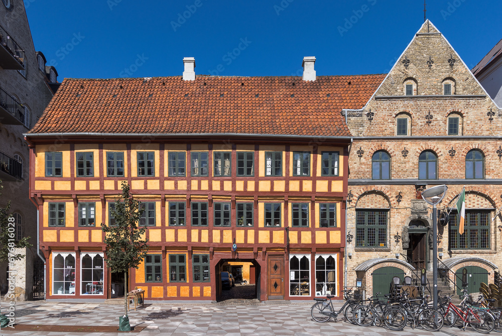 Obraz premium Beautiful Old Houses in Aalborg, Denmark