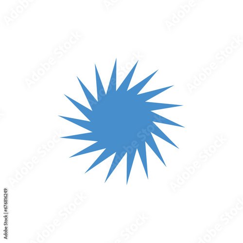 Blue burst badge vector illustration