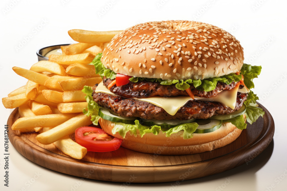 hamburger and fries hamburger and fries