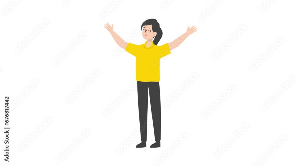 Saleswoman celebrating her success