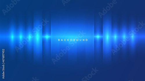 speaker with a blue background. Electronic spectrum waves