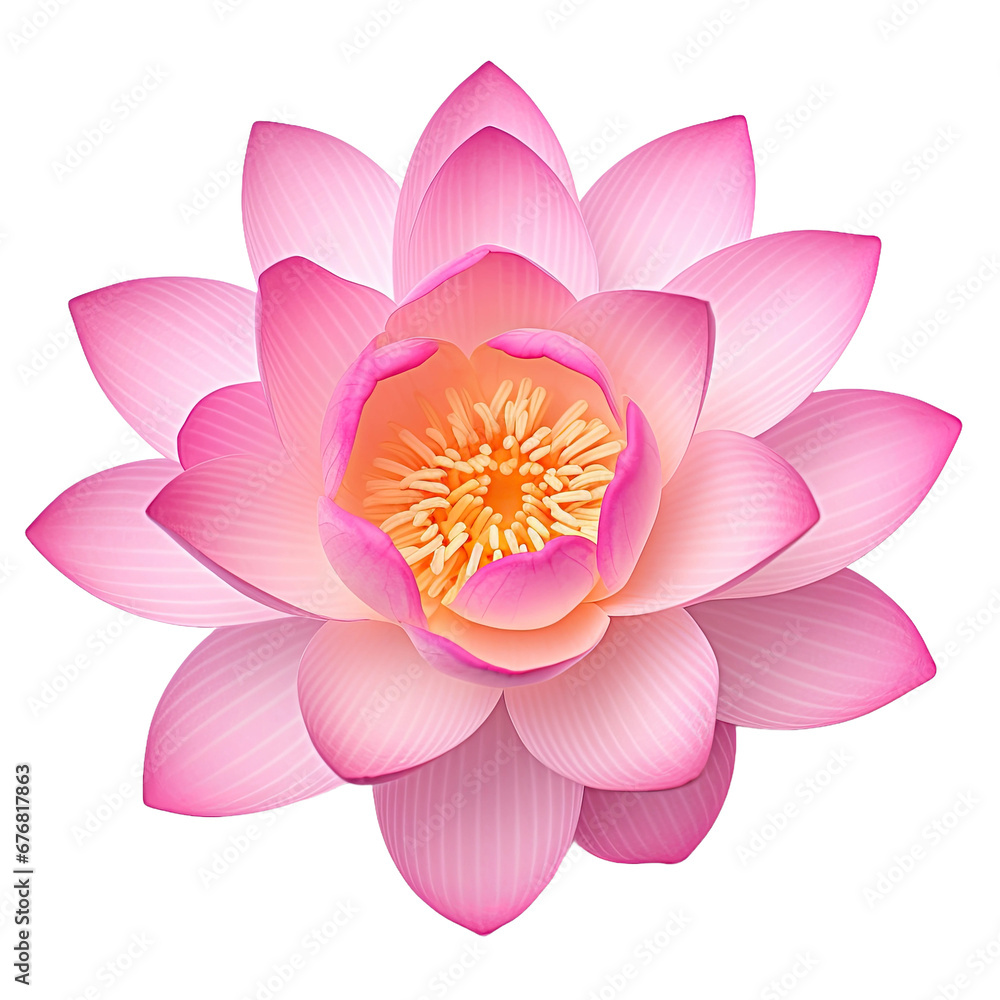 Pink Lotus Flower Isolated