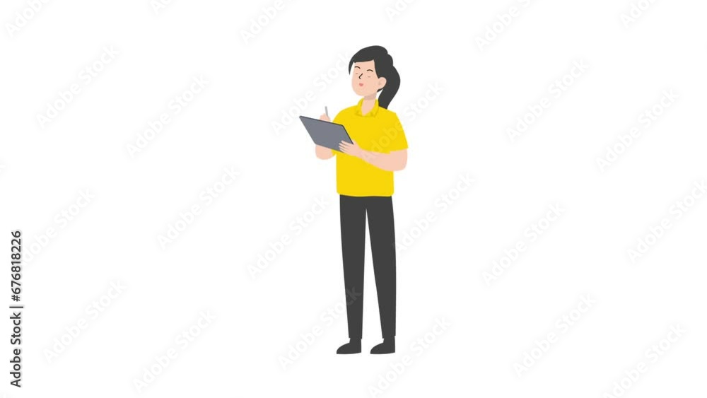 Saleswoman using tablet Saleswoman using tablet