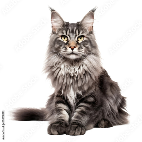 Maine Coon Purebred Cat Isolated
