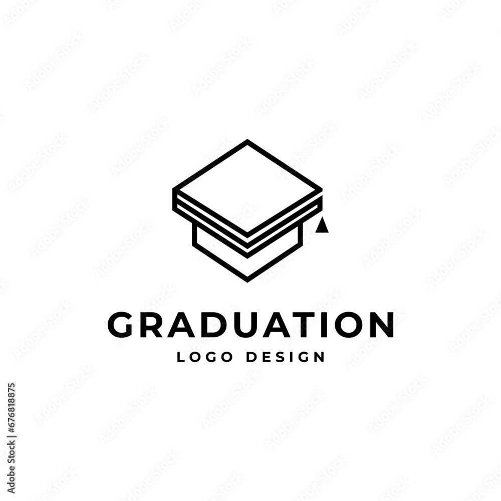 Graduate School Logo Design Template In Minimalist Design Style Graduate School Logo Design Template In Minimalist Design Style