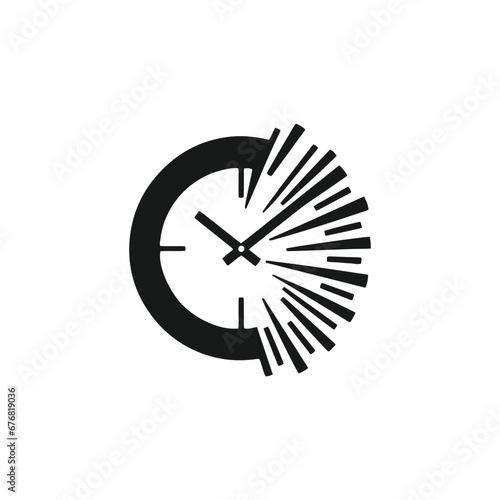 A logo of watch icon vector design watch silhouette isolated black icon