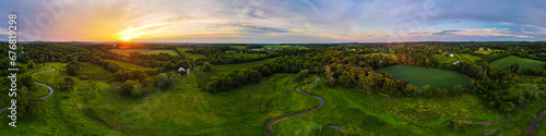 Aerial Panoramic of Beautiful Field in Frederick Maryland photo