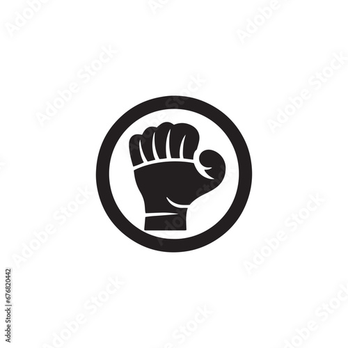 Logo of abstract icon vector silhouette isolated design abstract concept in circle hand power