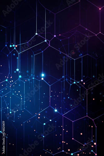 Illustration Geometric abstract background with connected line and dots,Futuristic digital background for Business Science and technology