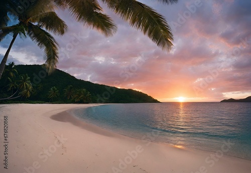 Sapphire Shores: Fiji's Yasawa Islands Sunset. photo