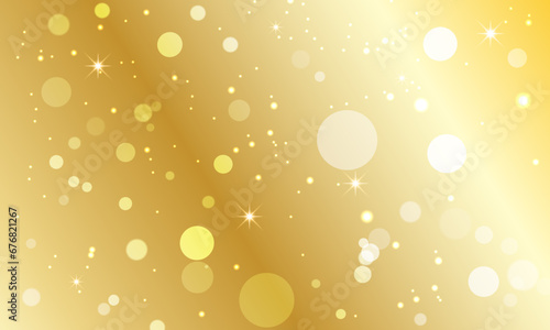 Abstract golden background with circle bubbles.