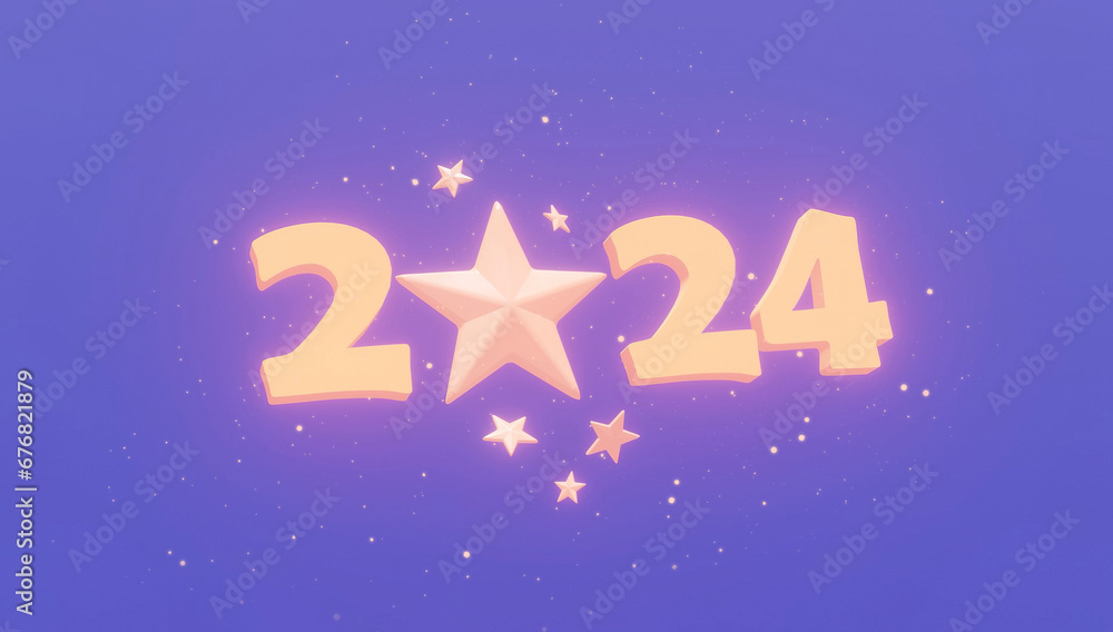 Magic glowing stars on a purple background. 3D illustration Magic glowing stars on a purple background. 3D illustration