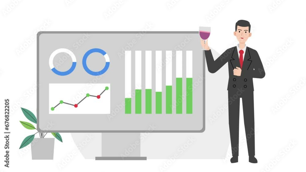 Man with growth chart Man with growth chart