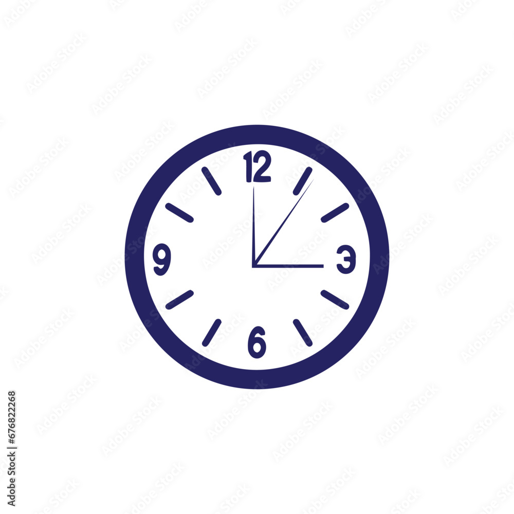 Logo of watch icon vector silhouette isolated design time concept blue icon Logo of watch icon vector silhouette isolated design time concept blue icon