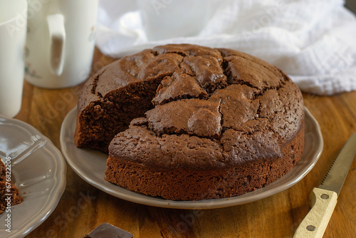 Sweet fluffy chocolate mayonnaise cake for dessert