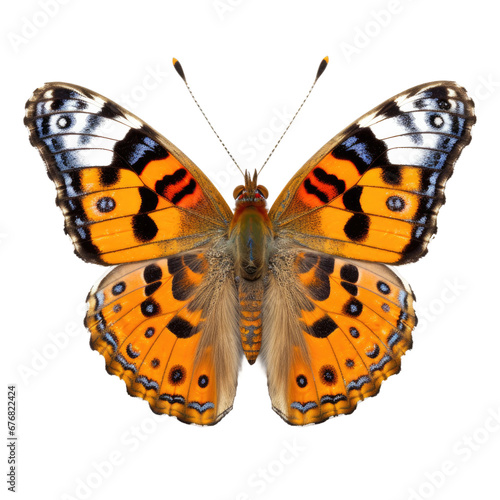 Colorful Painted Lady Butterfly Isolated