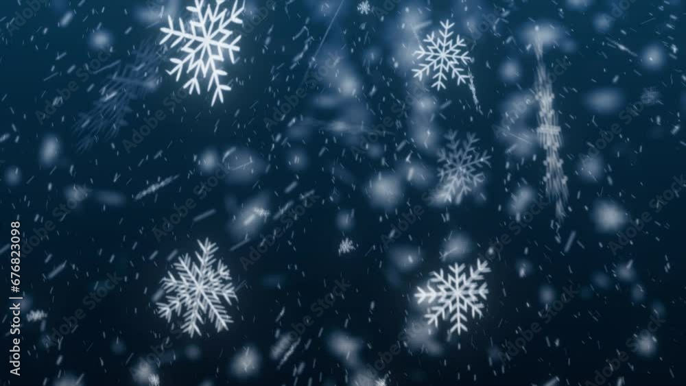 Mesmerizing 4K snowflake animation: A spectacular snowstorm with brisk wind. High-quality video for your creative projects Mesmerizing 4K snowflake animation: A spectacular snowstorm with brisk wind. High-quality video for your creative projects