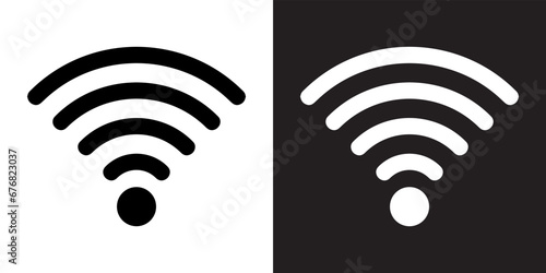 Wi Fi icon vector. Wireless sign symbol in trendy flat style. Wifi vector icon illustration isolated on white and black background