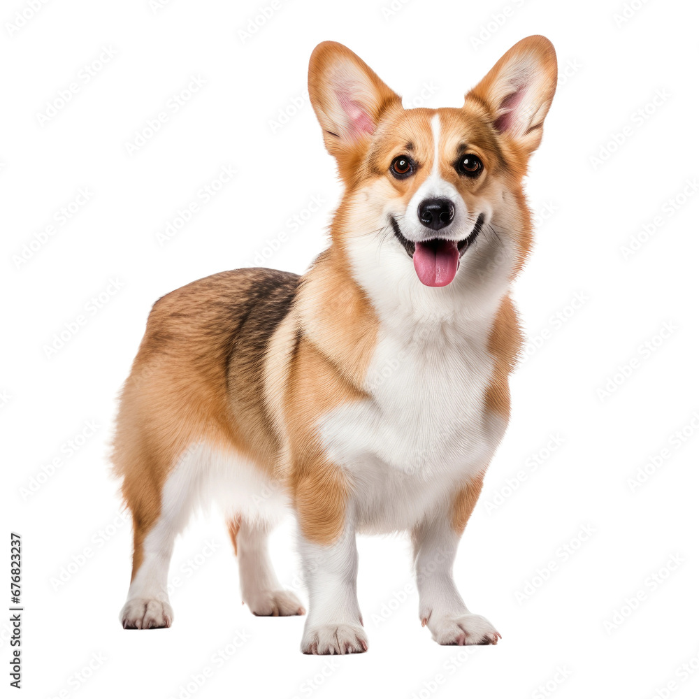 Standing Pembroke Welsh Corgi Dog Portrait Standing Pembroke Welsh Corgi Dog Portrait