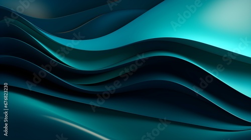 Abstract 3D Background of fluid Shapes in cyan Colors. Dynamic Template for Product Presentation