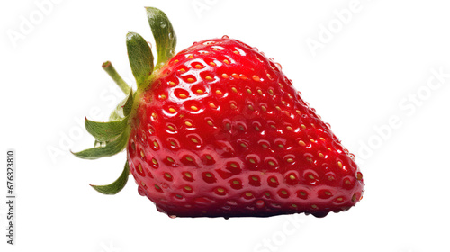Red stawberry isolated on transparent background  Generative ai.