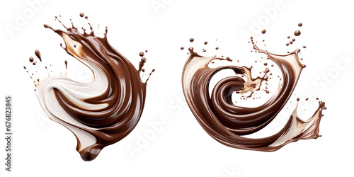 chocolate splash isolated swirl chocolate tornado
