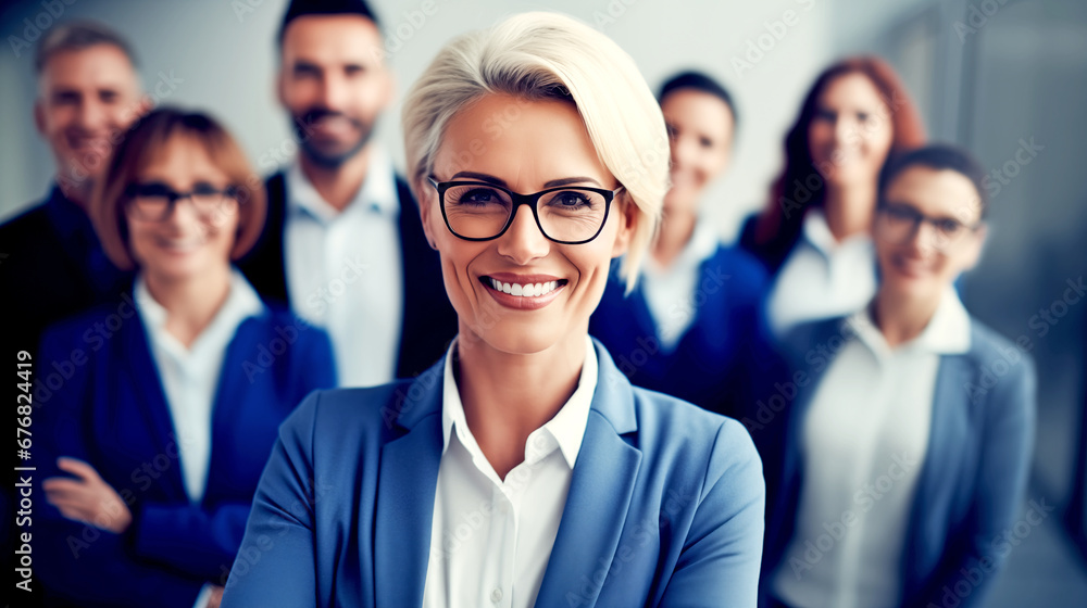 DECISIVE LEADER BUSINESSWOMAN WITH A GROUP, CLOSE-KNIT TEAM. legal AI DECISIVE LEADER BUSINESSWOMAN WITH A GROUP, CLOSE-KNIT TEAM. legal AI
