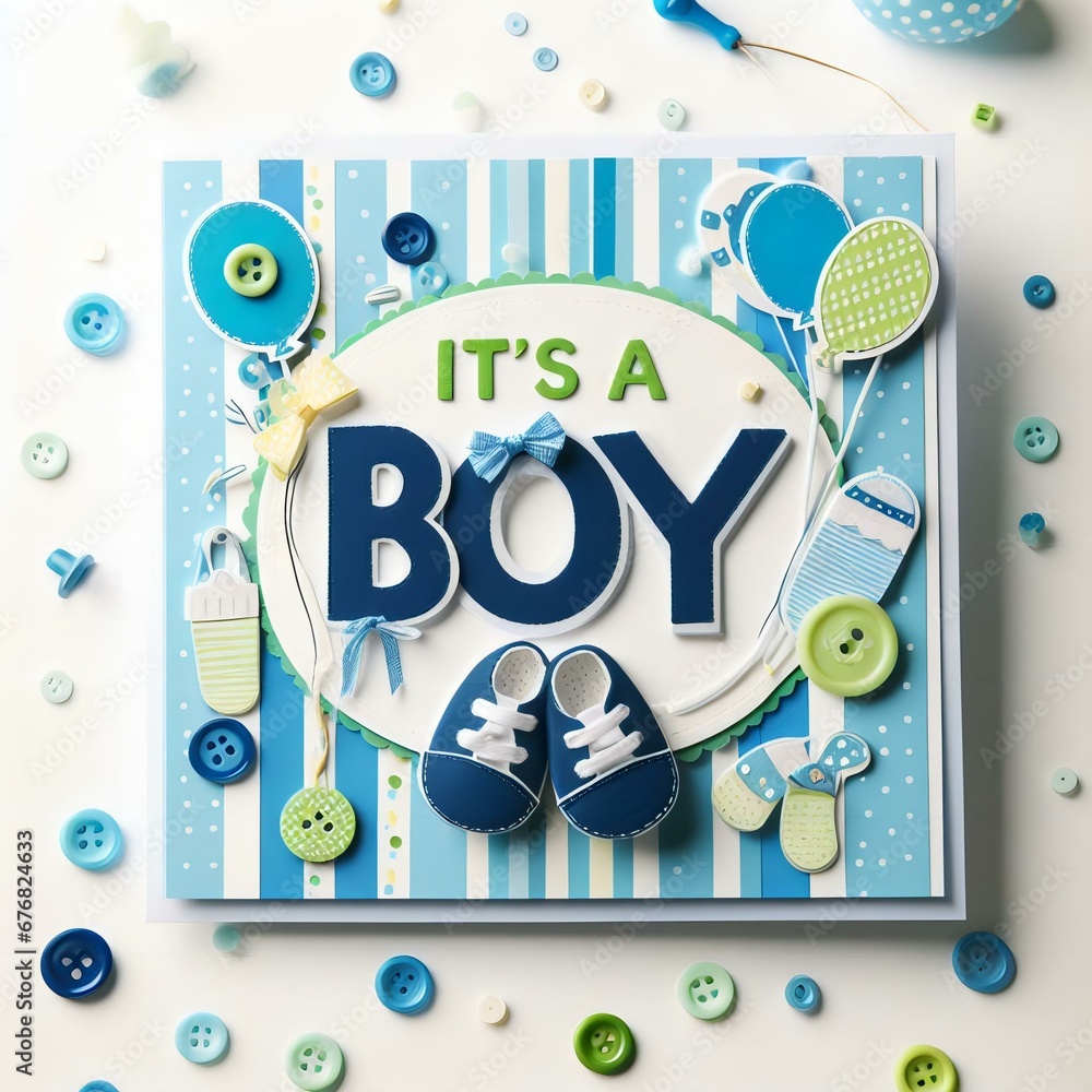 Fototapeta premium It's a Boy! Card design
