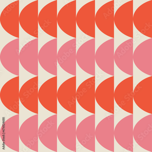 Abstract retro geometric seamless pattern. Geometric mid century modern style seamless pattern. Vector background print.