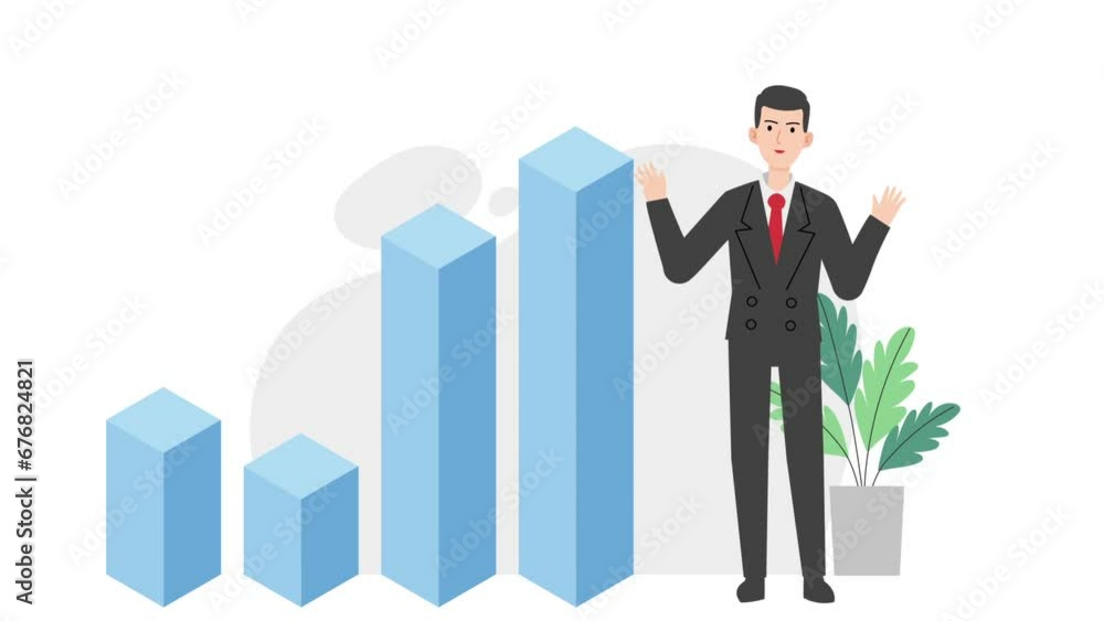 Man with growth chart Man with growth chart