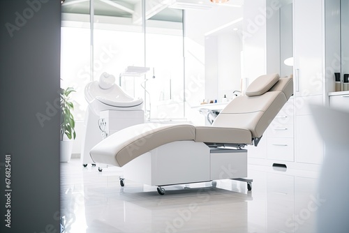 Modern, clean room for professional health and beauty treatments. photo