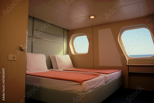 A basic cruise ship cabin
