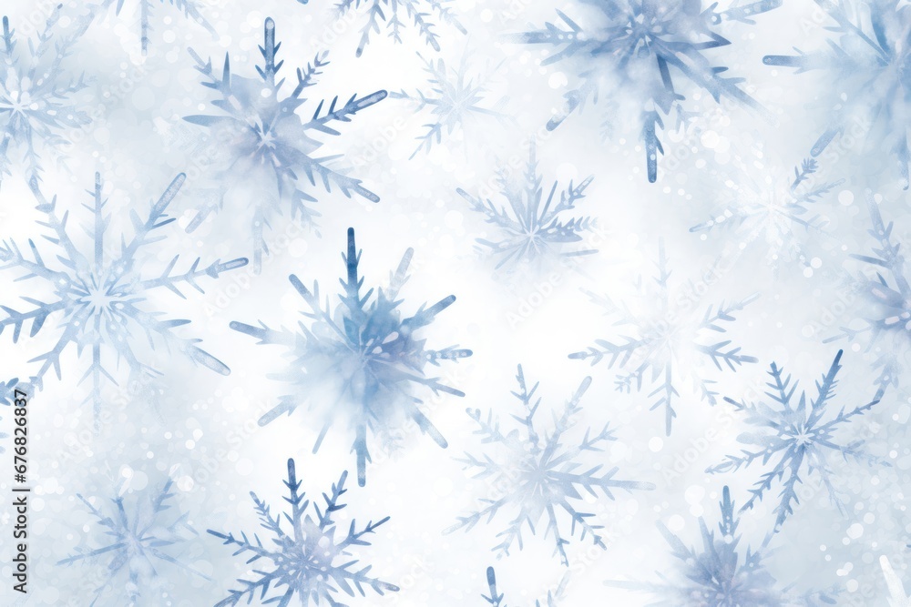Watercolor tiny snowflakes on white background pattern, Watercolor tiny snowflakes on white background pattern,