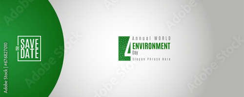 Logo graphic design of Windmill shape and text - annual event summit. Background and title made for the Environment theme - climate change and environment issues, global warming