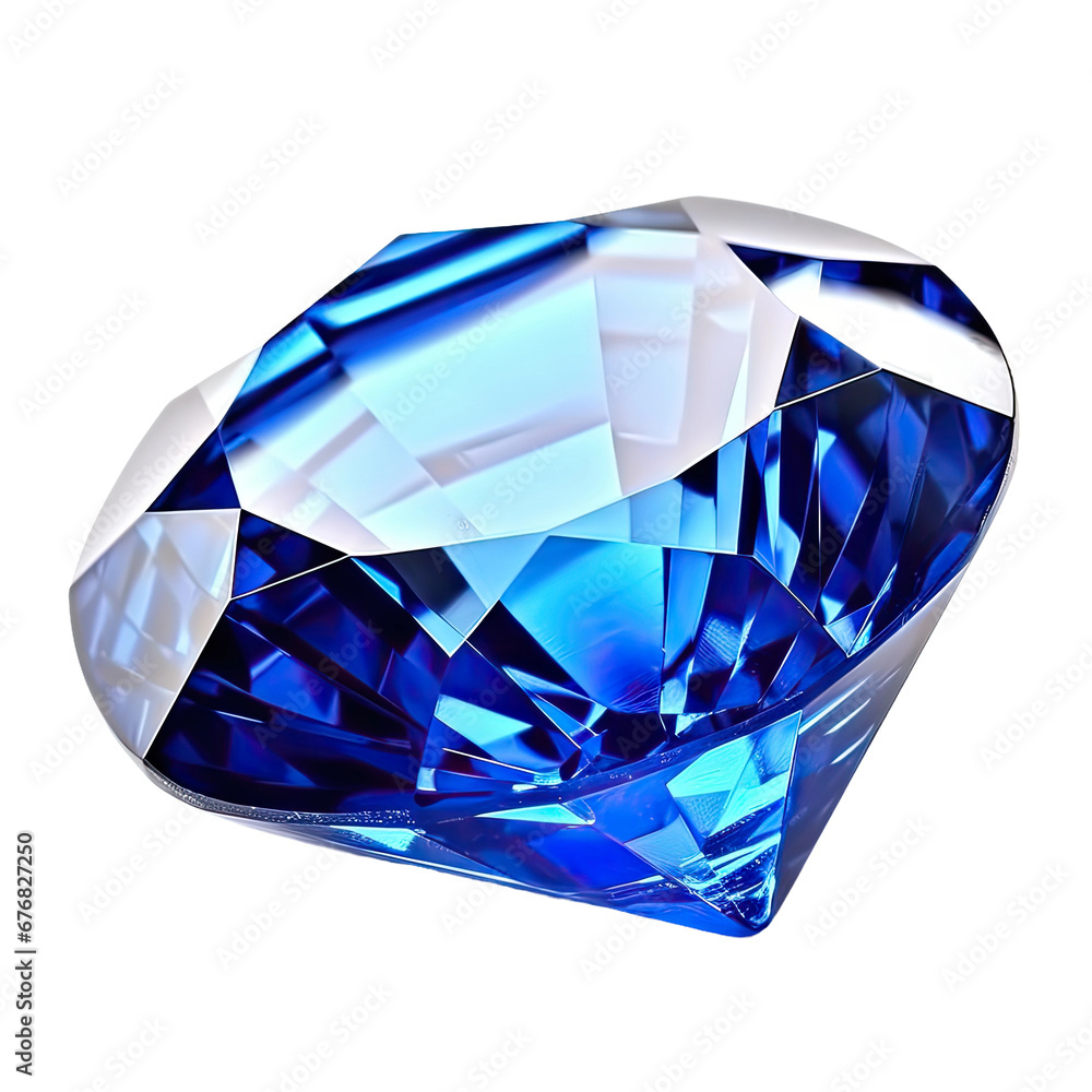 Blue Cut Sapphire Gemstone Isolated Blue Cut Sapphire Gemstone Isolated