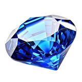 Blue Cut Sapphire Gemstone Isolated