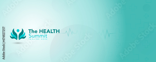 logo graphic design of annual event summit and title made for the healthcare medical theme - annual convention for doctors and nurses