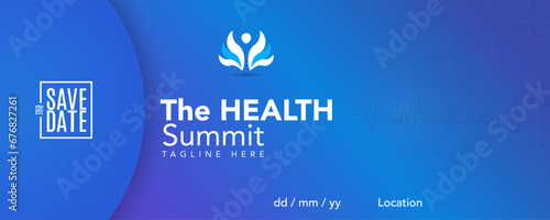 logo graphic design of annual event summit and title made for the healthcare medical theme - annual convention for doctors and nurses