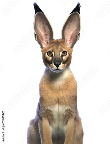 A cute Abyssinian kitten isolated on white background