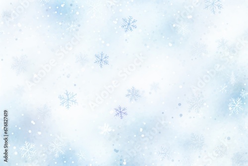 Watercolor tiny snowflakes on white background pattern, © okfoto