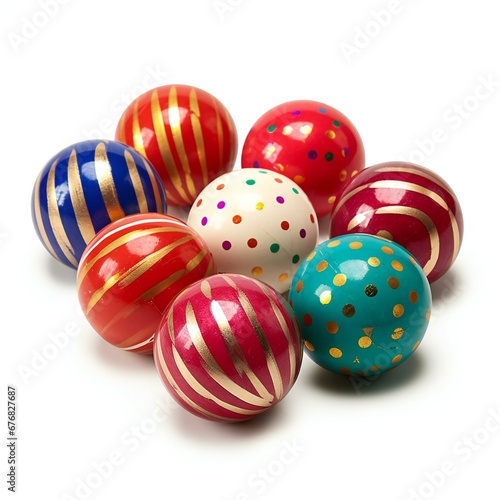 Colorful Easter eggs isolated on white background