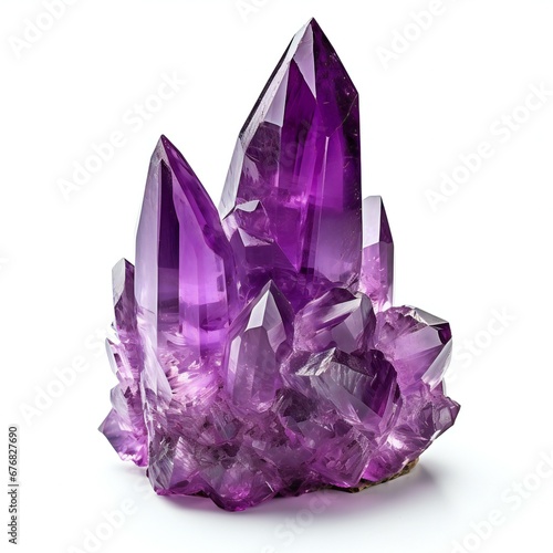 Amethyst on a white background, macro, isolate,